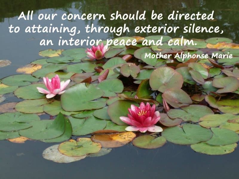 All our concern should be directed to attaining, through exterior silence, an interior peace and calm.